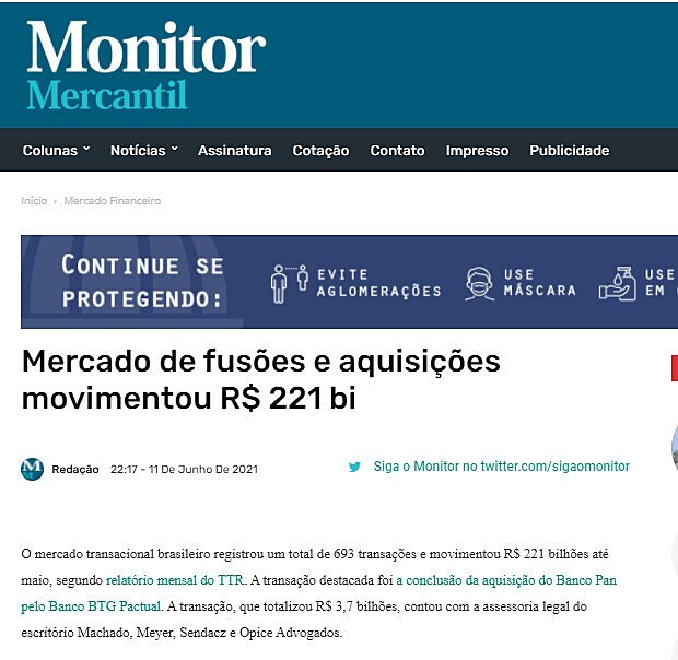 Mercado de fuses e aquisies movimentou R$ 221 bi